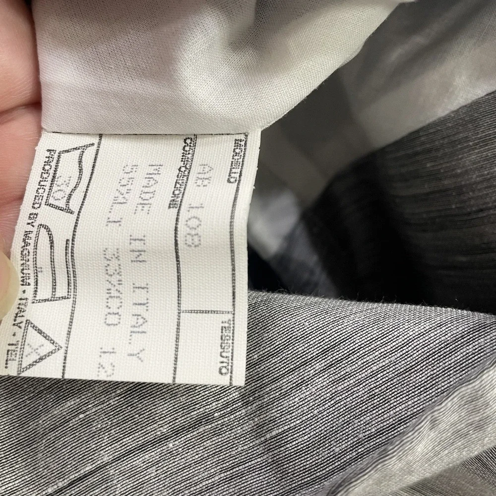 Nuovo Borgo Linen Blend Tie Back Tunic Dress Silver‎ Gray 44 Italy Large